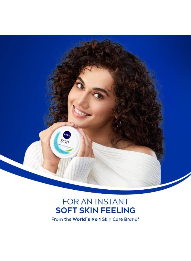 نيفيا NIVEA Soft Light Moisturizer for Face, Hand & Body, Non-Sticky Cream with Vitamin E & Jojoba Oil, 200 ml - Image 4